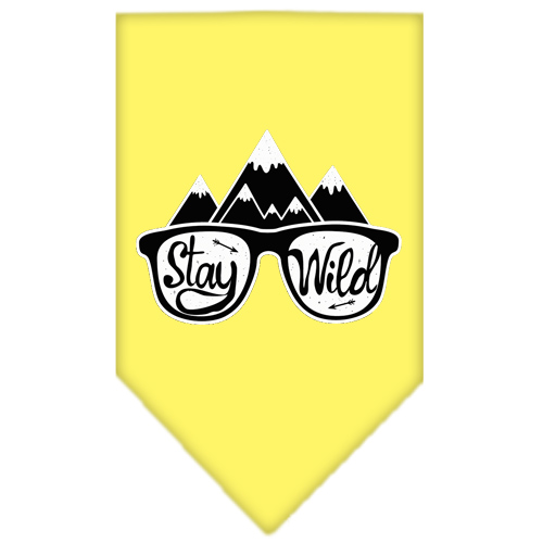 Stay Wild Screen Print Bandana Yellow Large
